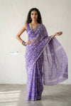 Mulmuli ~ Pure Handwoven Jamdani Mul Cotton Saree in Lavender