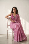 Mulmuli ~ Pure Handwoven Jamdani Mul Cotton Saree in Mauve Pink