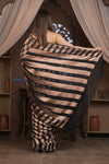 Kashi ~ Handloom Banarasi High Quality Khaddi Crepe Georgette HIgh Quality Silk Saree in Black and Gold (Silk Mark Certified) - verymuchindian.com