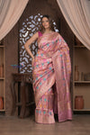 Kashi ~ Handloom Banarasi High Quality Pure Katan Original Kaduwa Silk Saree in Peach (Silk Mark Certified) - verymuchindian.com