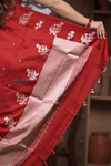 Kashi ~ Handloom Banarasi Pure Katan Silk Saree in Crimson Red (Silk Mark Certified) - verymuchindian.com