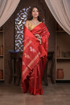 Kashi ~ Handloom Banarasi Pure Silk Saree in Crimson Red (Silk Mark Certified) - verymuchindian.com