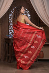 Kashi ~ Handloom Banarasi Pure Silk Saree in Crimson Red (Silk Mark Certified) - verymuchindian.com