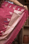 Kashi ~ Handloom Banarasi Pure Silk Saree in Dark Maroon (Silk Mark Certified) - verymuchindian.com