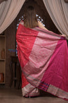 Kashi ~ Handloom Banarasi Pure Silk Saree in Rose Red (Silk Mark Certified) - verymuchindian.com