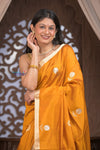 Kashi ~ Handloom Banarasi Pure Silk Saree in Turmeric Yellow (Silk Mark Certified) - verymuchindian.com