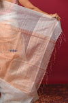 Kashi ~ Limited Edition Handloom Muslin Silk Jamdani Saree in Gold and White - verymuchindian.com