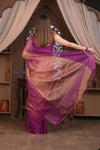 Kashi ~ Limited Edition Handloom Muslin Silk Jamdani Saree in Pink - verymuchindian.com