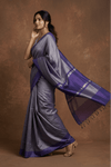 Katan Tissue Silk Saree with Regal Shine in Timeless Purple(with Silk Mark) - verymuchindian.com