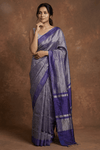 Katan Tissue Silk Saree with Regal Shine in Timeless Purple(with Silk Mark) - verymuchindian.com