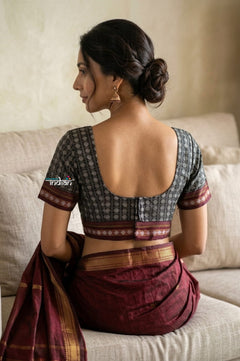 Khun Blouse in Dark Black - verymuchindian.com