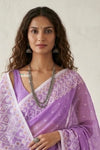 Latika ~ Pure Handwoven Jamdani Mul Cotton Saree in Lavender - verymuchindian.com