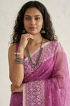 Latika ~ Pure Handwoven Jamdani Mul Cotton Saree in Mauve Pink - verymuchindian.com