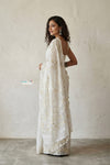 Latika ~ Pure Handwoven Jamdani Mul Cotton Saree in White - verymuchindian.com