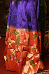 Mahalakshmi ~Handloom Pure Silk Paithani Lehnga With Zari Work in Purple - verymuchindian.com