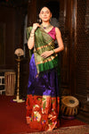 Mahalakshmi ~Handloom Pure Silk Paithani Lehnga With Zari Work in Purple - verymuchindian.com