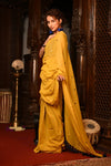 Mahalakshmi ~ Pure Mul Cotton Handloom Saree with Sequin ~ Yellow - verymuchindian.com