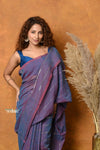 Mastaani ~ Designer Mul Cotton Handloom Saree with Sequins - Dual Tone Lavender - verymuchindian.com