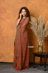 Mastaani ~ Designer Mul Cotton Handloom Saree with Sequins - Dual Tone Red Green - verymuchindian.com