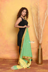 Mastaani ~ Handloom Pure Cotton Paithani Dupatta With Beautiful Handweave and Tassels~ Green - verymuchindian.com