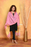 Mastaani ~ Handloom Pure Cotton Paithani Dupatta With Beautiful Handweave and Tassels ~ Pink - verymuchindian.com