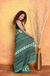 Mastaani ~ Natural Dyes Modal Silk Saree With Handblock Prints - Sea Green - verymuchindian.com