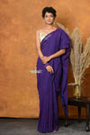 Mastaani ~ Pure Mul Cotton Handloom Saree - Purple - verymuchindian.com