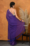 Mastaani ~ Pure Mul Cotton Handloom Saree - Purple - verymuchindian.com