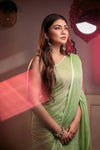 Mastaani ~ Pure Mul Cotton Handloom Saree - Sage Green - verymuchindian.com