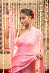 Mastaani ~ Pure Mul Cotton Handloom Saree - Soft Pink - verymuchindian.com