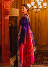 Mitali's Choice ~ Signature Weave! Handloom Pure Silk Paithani Saree with Revival Asawali Pallu~ Gleaming Blue - verymuchindian.com