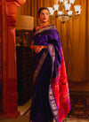 Mitali's Choice ~ Signature Weave! Handloom Pure Silk Paithani Saree with Revival Asawali Pallu~ Gleaming Blue - verymuchindian.com