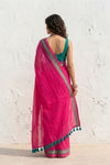 Mulmuli ~ Pure Handwoven Mul Cotton Saree in Pink - verymuchindian.com
