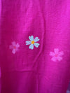 Mulmuli ~ Pure Handwoven Mul saree with Embroidered Floral Motifs In Magenta Pink - verymuchindian.com