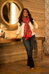 Namita's Favourite~ Handloom Pure Cotton Stoles With Delicate Kantha Hand Embroidery purple - verymuchindian.com