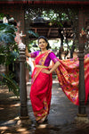 Namita's Favourite~ Handloom Pure Silk Paithani Saree With Beautiful Golden Zari Floral Border (SHIPPING IN 50 DAYS) - verymuchindian.com