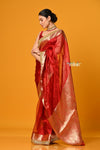Param Sundari ~ Banarasi Organza Silk Tissue Saree with Designer Lace in Bestseller Red - verymuchindian.com
