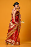 Param Sundari ~ Banarasi Organza Silk Tissue Saree with Designer Lace in Bestseller Red - verymuchindian.com