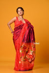 Param Sundari EXCLUSIVE~ Handloom Pure Silk Maroon Muniya Border Paithani Saree with Parrot Pallu - verymuchindian.com