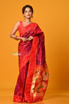 Param Sundari EXCLUSIVE~ Handloom Pure Silk Maroon Muniya Border Paithani Saree with Parrot Pallu - verymuchindian.com