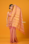Param Sundari ~ Exclusive Handloom Pure Tissue Cotton Saree in Powder Pink Gold - verymuchindian.com