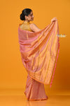 Param Sundari ~ Exclusive Handloom Pure Tissue Cotton Saree in Powder Pink Gold - verymuchindian.com