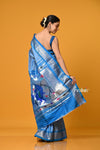 Param Sundari ~ Handloom Pure Silk Paithani Saree with Traditional Peacock Pallu ~ Powder Blue - verymuchindian.com