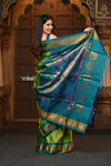 Parampara Chandrakor ~ Handloom Pure Silk Maharani Paithani with Majestic Maharani Pallu in Majestic Green - verymuchindian.com