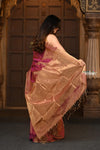 Parampara ~ Exclusive Pure Tissue Silk Saree in Pink - verymuchindian.com