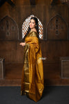 Parampara ~ Handloom Cotton Silk Saree with Golden Border in Radiant Yellow - verymuchindian.com