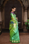 Parampara ~ Handloom Pure Silk Paithani Saree with Timeless Peacock Pallu in Pastel Green - verymuchindian.com