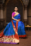 Parampara ~ Handloom Pure Silk Paithani with Signature Muniya Border & Majestic Swan Pallu in Rare Powder Blue - verymuchindian.com