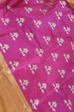 Parampara ~ Limited Edition Pure Silk Paithani with Asawali Pallu & Asawali Buttis in Exquisite Yellow with Pink Unique Pallu - verymuchindian.com