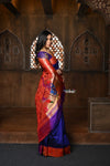 Parampara ~ Pure Silk Muniya Paithani - with Exclusive in Bestselling Royal Blue (Available in parrot pallu) - verymuchindian.com